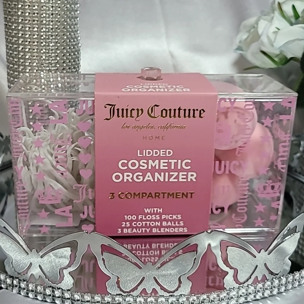 Juicy Couture Pink Cosmetic Organizer 3 Compartment NWT